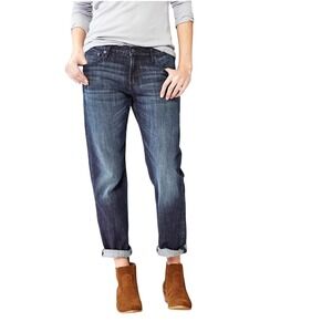 GAP 1969 Sexy Boyfriend Jeans Dark Wash Distressed Cuffed Women's Size 31x30